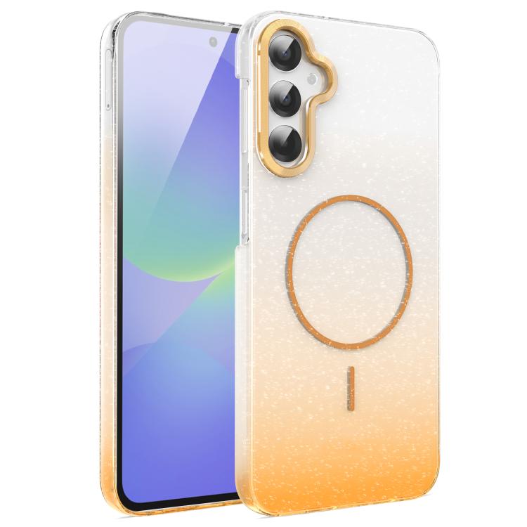 For Samsung Galaxy A36 5G Gold Diamond Glitter Gradient MagSafe Shockproof Phone Case