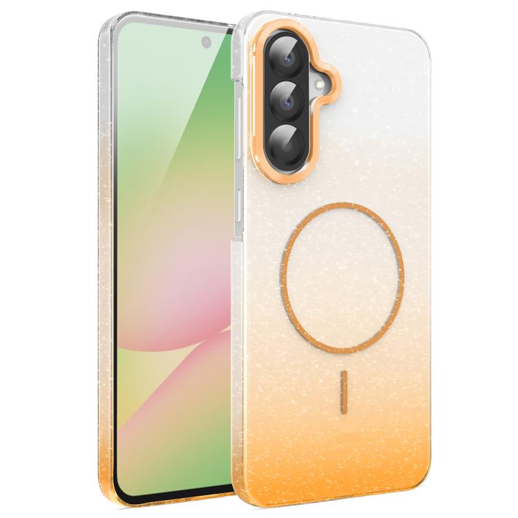 For Samsung Galaxy A56 5G Gold Diamond Glitter Gradient MagSafe Shockproof Phone Case