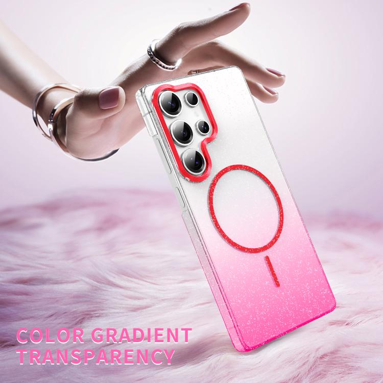 For Samsung Galaxy S23 5G Gold Diamond Glitter Gradient MagSafe Shockproof Phone Case