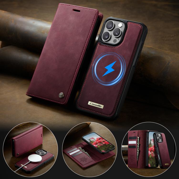 For iPhone 16 Pro Max CaseMe C49 MagSafe RFID Blocking Detachable Wallet Leather Phone Case