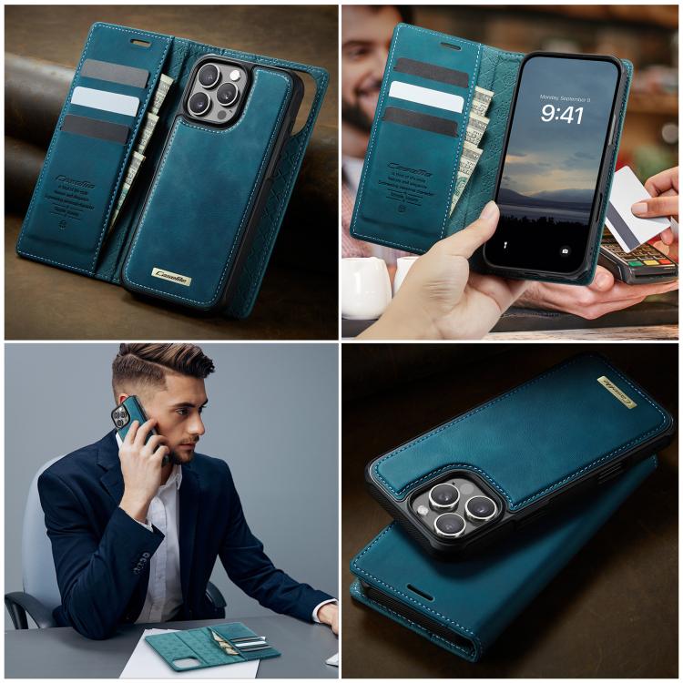 For iPhone 16 Pro Max CaseMe C49 MagSafe RFID Blocking Detachable Wallet Leather Phone Case
