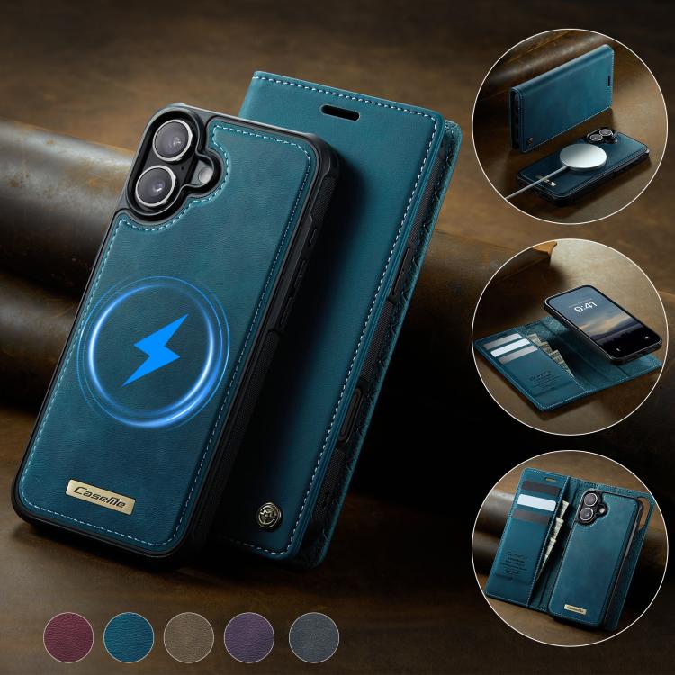 For iPhone 16 CaseMe C49 MagSafe RFID Blocking Detachable Wallet Leather Phone Case