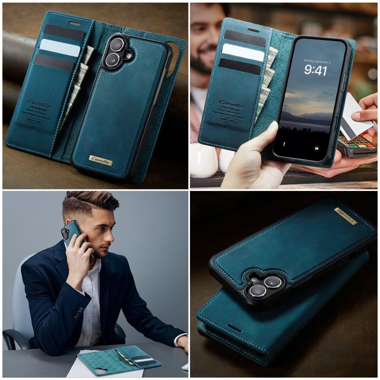 For iPhone 16 CaseMe C49 MagSafe RFID Blocking Detachable Wallet Leather Phone Case