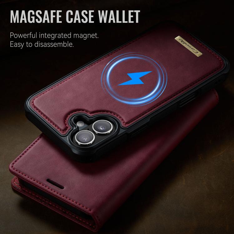 For iPhone 16 Plus CaseMe C49 MagSafe RFID Blocking Detachable Wallet Leather Phone Case