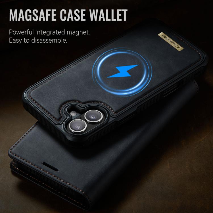 For iPhone 16 Plus CaseMe C49 MagSafe RFID Blocking Detachable Wallet Leather Phone Case
