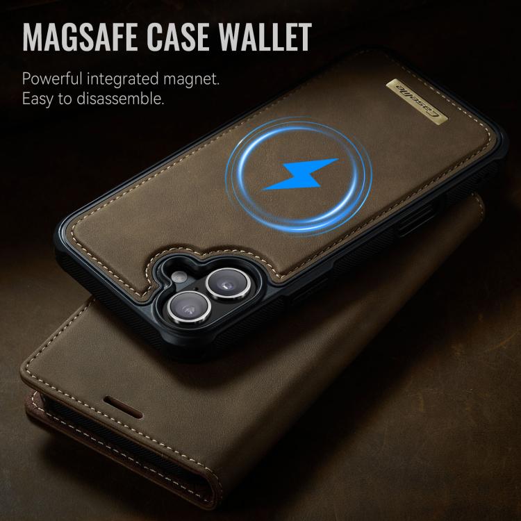 For iPhone 16 Plus CaseMe C49 MagSafe RFID Blocking Detachable Wallet Leather Phone Case