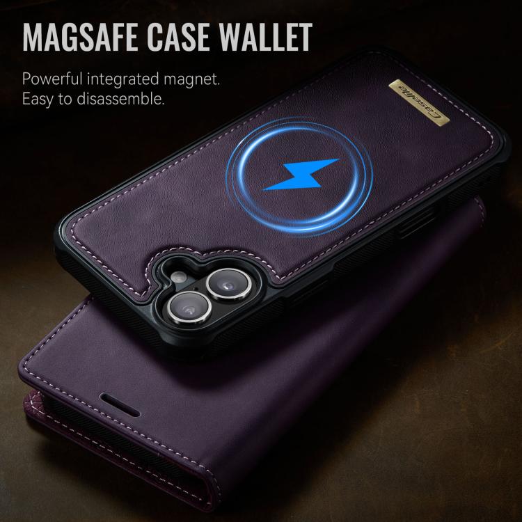 For iPhone 16 Plus CaseMe C49 MagSafe RFID Blocking Detachable Wallet Leather Phone Case