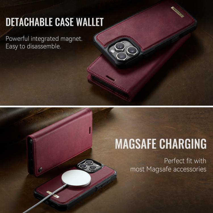 For iPhone 16 Pro CaseMe C49 MagSafe RFID Blocking Detachable Wallet Leather Phone Case