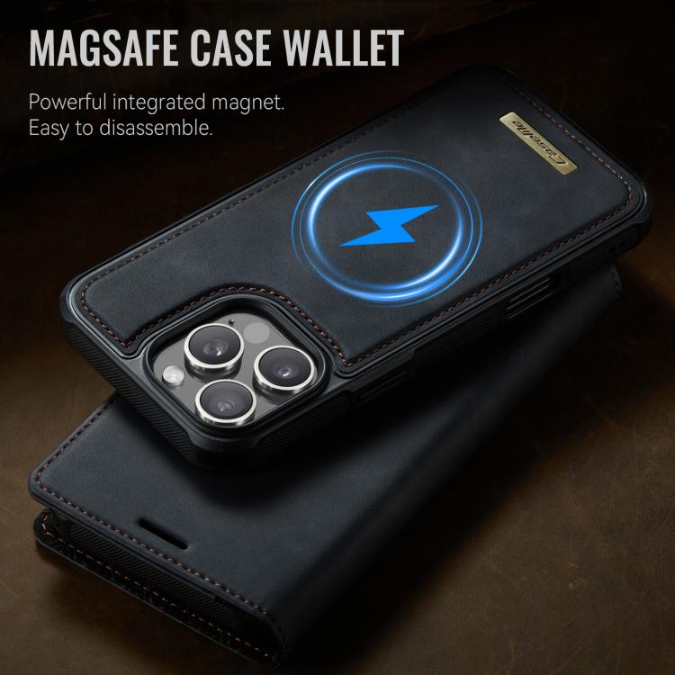 For iPhone 16 Pro CaseMe C49 MagSafe RFID Blocking Detachable Wallet Leather Phone Case