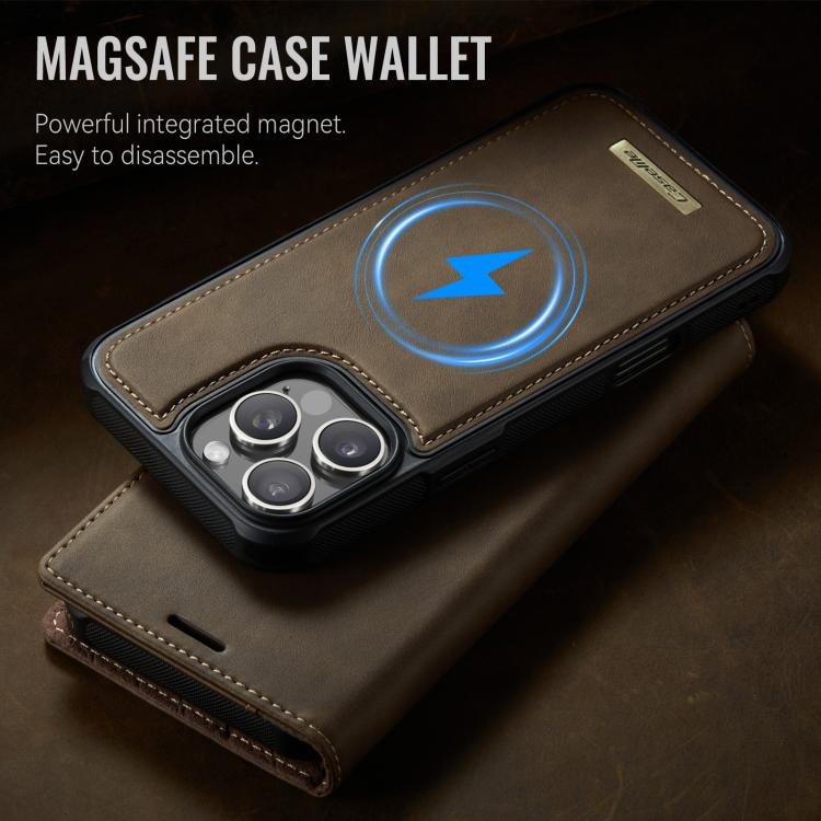 For iPhone 16 Pro CaseMe C49 MagSafe RFID Blocking Detachable Wallet Leather Phone Case