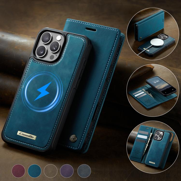 For iPhone 16 Pro CaseMe C49 MagSafe RFID Blocking Detachable Wallet Leather Phone Case