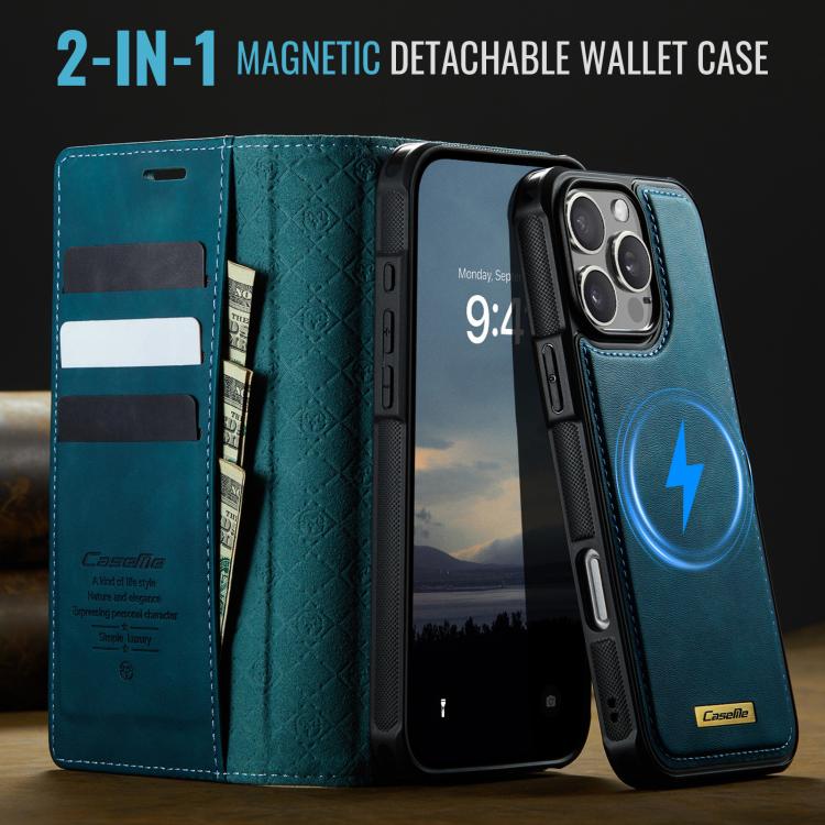 For iPhone 16 Pro CaseMe C49 MagSafe RFID Blocking Detachable Wallet Leather Phone Case