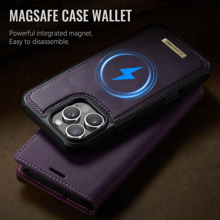 For iPhone 16 Pro CaseMe C49 MagSafe RFID Blocking Detachable Wallet Leather Phone Case