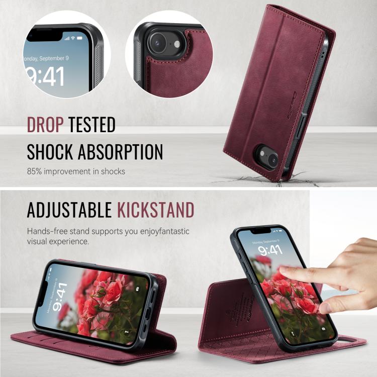 For iPhone 17e / 16e CaseMe C49 MagSafe RFID Blocking Detachable Wallet Leather Phone Case