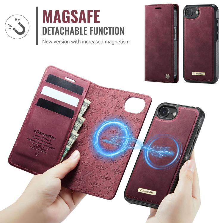 For iPhone 17e / 16e CaseMe C49 MagSafe RFID Blocking Detachable Wallet Leather Phone Case