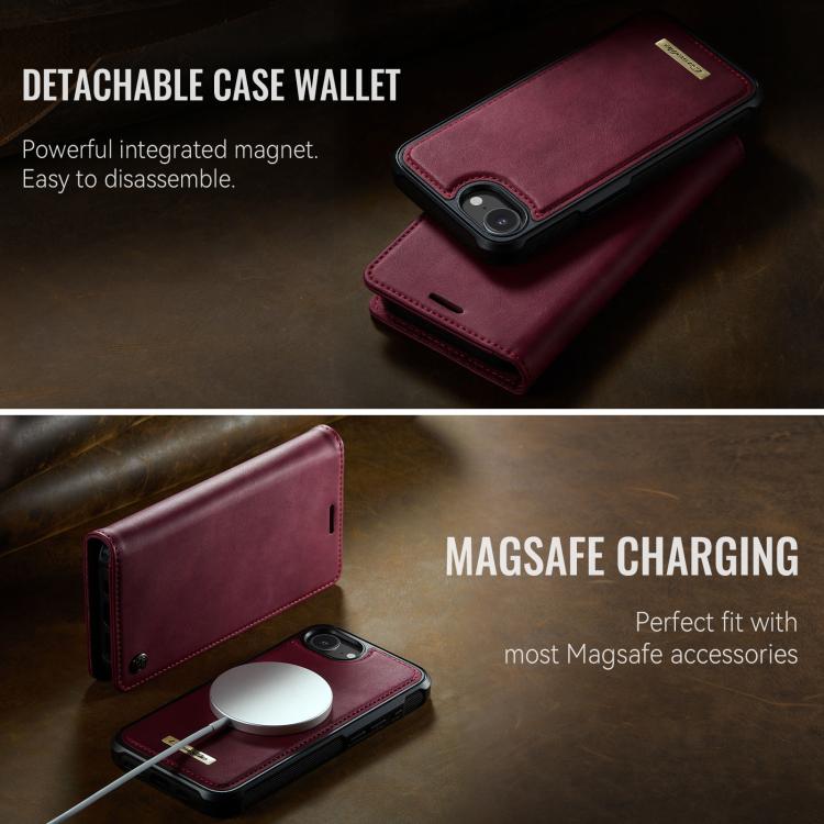 For iPhone 17e / 16e CaseMe C49 MagSafe RFID Blocking Detachable Wallet Leather Phone Case