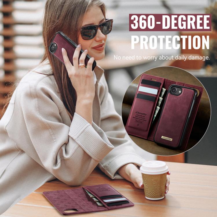For iPhone 17e / 16e CaseMe C49 MagSafe RFID Blocking Detachable Wallet Leather Phone Case