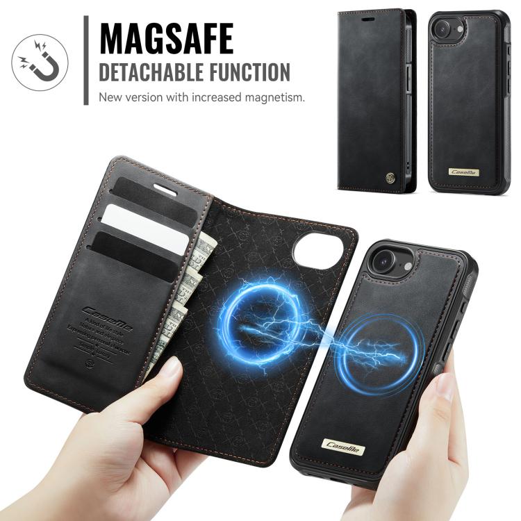 For iPhone 17e / 16e CaseMe C49 MagSafe RFID Blocking Detachable Wallet Leather Phone Case