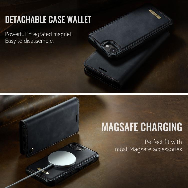 For iPhone 17e / 16e CaseMe C49 MagSafe RFID Blocking Detachable Wallet Leather Phone Case