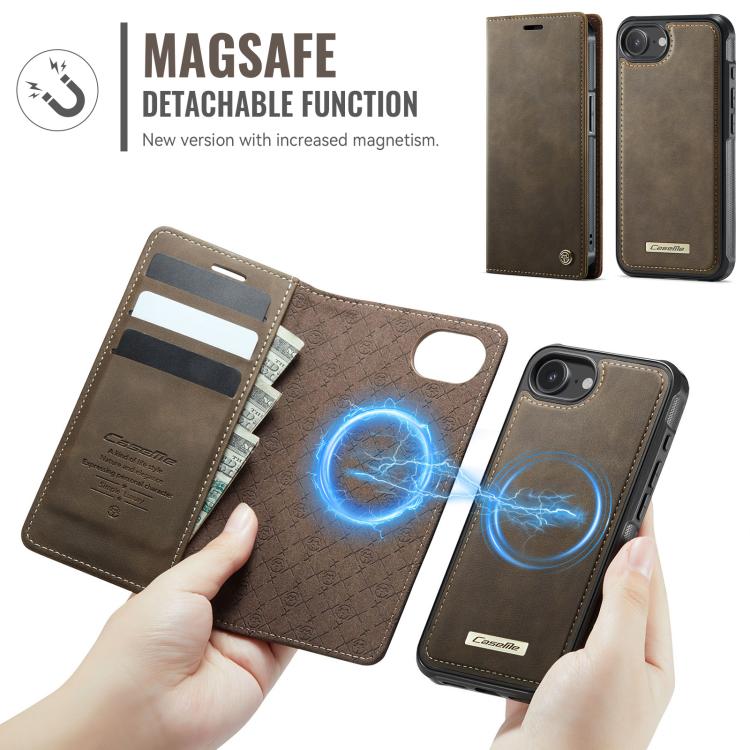 For iPhone 17e / 16e CaseMe C49 MagSafe RFID Blocking Detachable Wallet Leather Phone Case