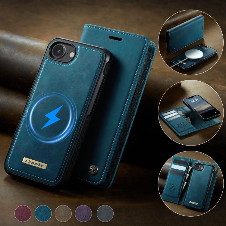 For iPhone 17e / 16e CaseMe C49 MagSafe RFID Blocking Detachable Wallet Leather Phone Case