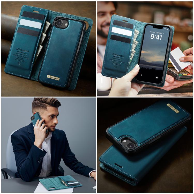 For iPhone 17e / 16e CaseMe C49 MagSafe RFID Blocking Detachable Wallet Leather Phone Case