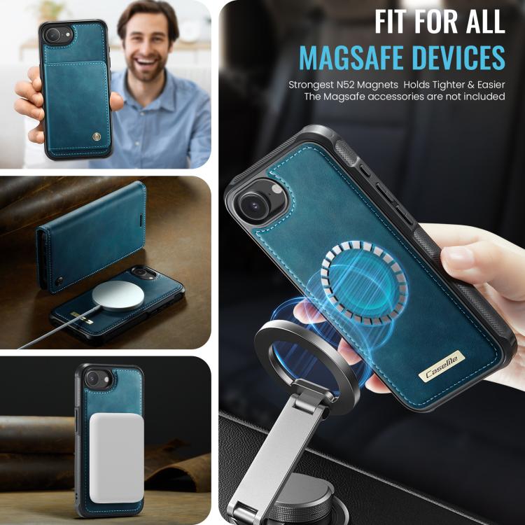 For iPhone 17e / 16e CaseMe C49 MagSafe RFID Blocking Detachable Wallet Leather Phone Case