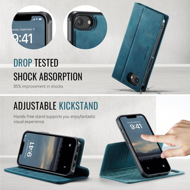 For iPhone 17e / 16e CaseMe C49 MagSafe RFID Blocking Detachable Wallet Leather Phone Case
