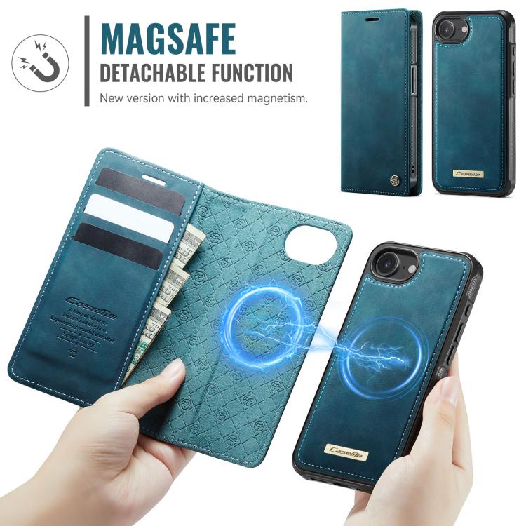 For iPhone 17e / 16e CaseMe C49 MagSafe RFID Blocking Detachable Wallet Leather Phone Case
