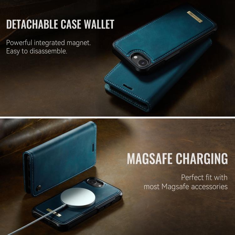 For iPhone 17e / 16e CaseMe C49 MagSafe RFID Blocking Detachable Wallet Leather Phone Case
