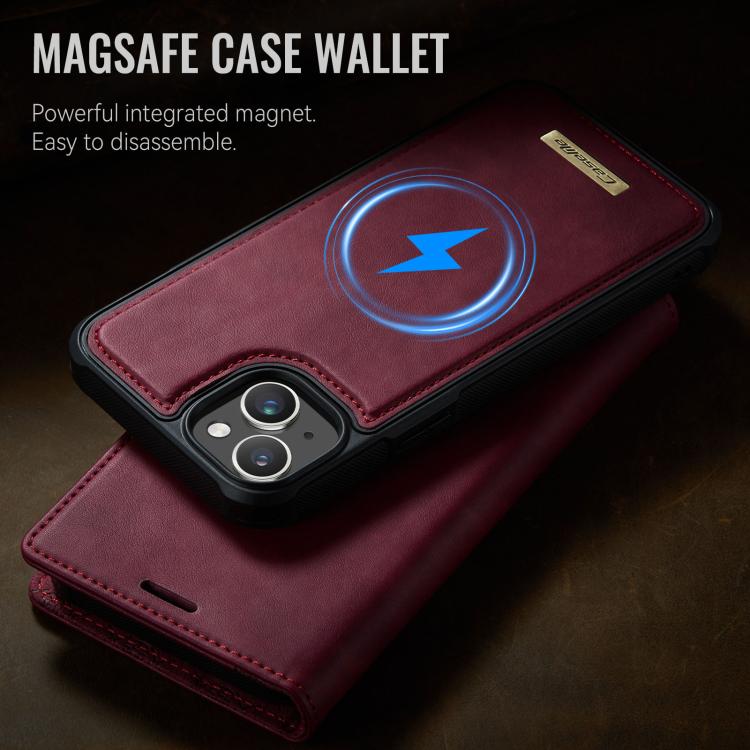 For iPhone 15 CaseMe C49 MagSafe RFID Blocking Detachable Wallet Leather Phone Case