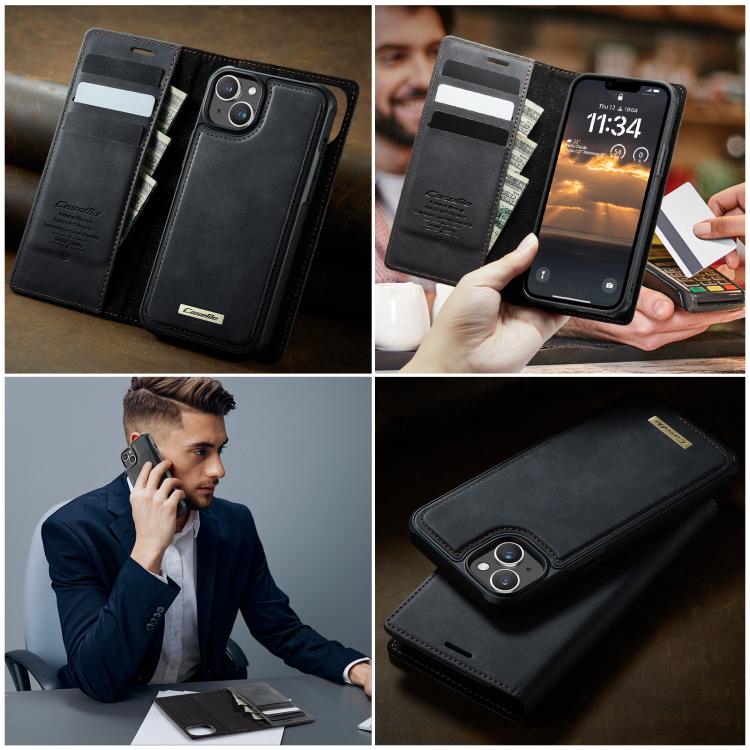 For iPhone 15 CaseMe C49 MagSafe RFID Blocking Detachable Wallet Leather Phone Case
