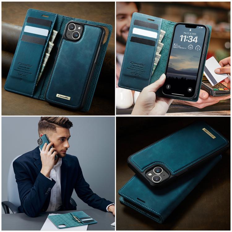 For iPhone 15 CaseMe C49 MagSafe RFID Blocking Detachable Wallet Leather Phone Case