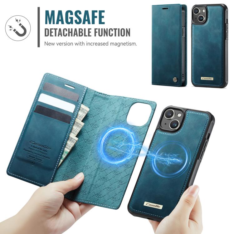 For iPhone 15 CaseMe C49 MagSafe RFID Blocking Detachable Wallet Leather Phone Case