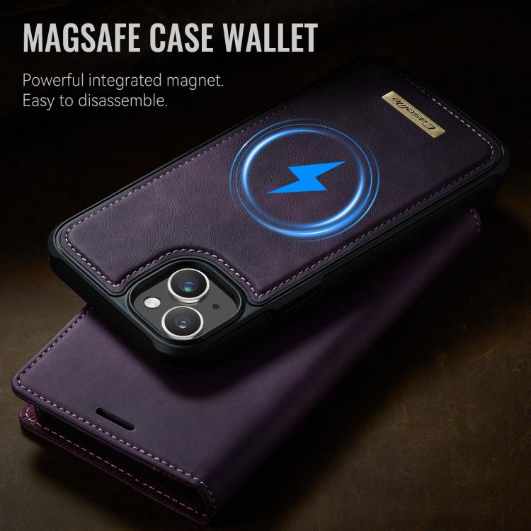 For iPhone 15 Plus /14 Plus CaseMe C49 MagSafe RFID Blocking Detachable Wallet Leather Phone Case