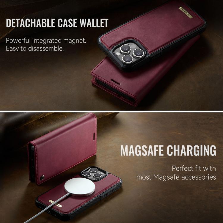 For iPhone 15 Pro CaseMe C49 MagSafe RFID Blocking Detachable Wallet Leather Phone Case
