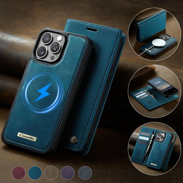 For iPhone 15 Pro Max CaseMe C49 MagSafe RFID Blocking Detachable Wallet Leather Phone Case