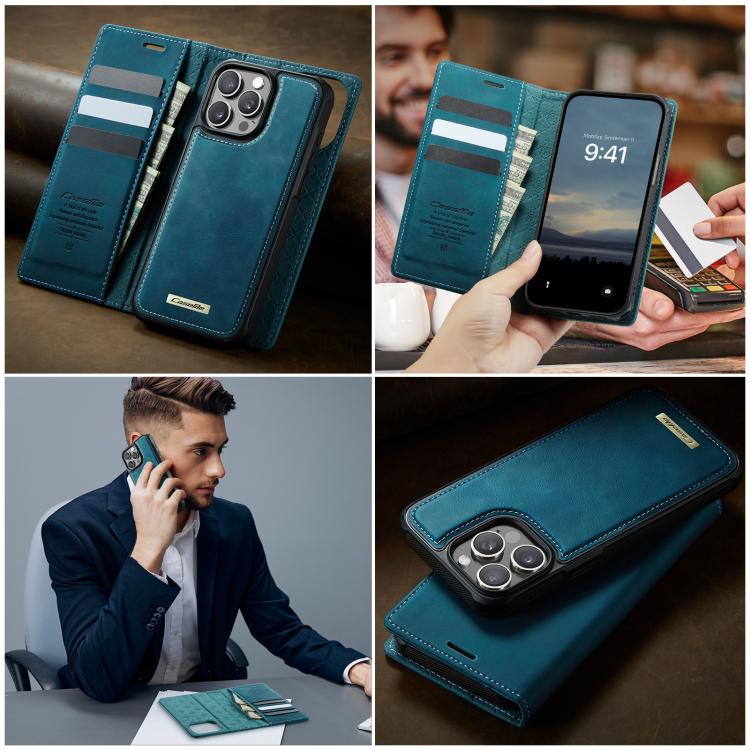 For iPhone 15 Pro Max CaseMe C49 MagSafe RFID Blocking Detachable Wallet Leather Phone Case