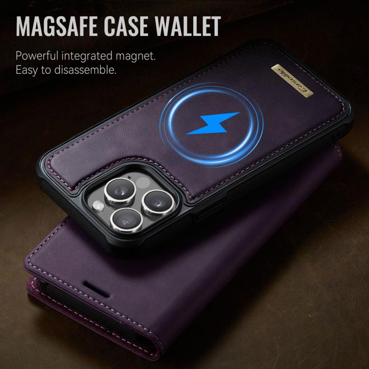 For iPhone 15 Pro Max CaseMe C49 MagSafe RFID Blocking Detachable Wallet Leather Phone Case