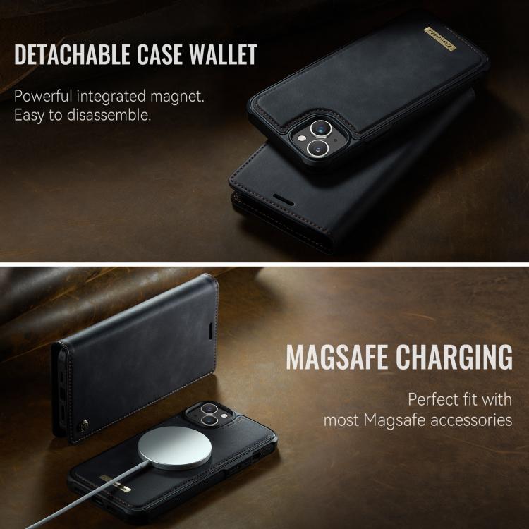 For iPhone 14 CaseMe C49 MagSafe RFID Blocking Detachable Wallet Leather Phone Case