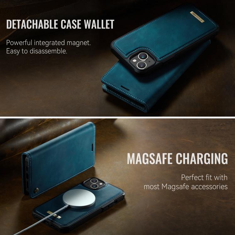 For iPhone 14 CaseMe C49 MagSafe RFID Blocking Detachable Wallet Leather Phone Case