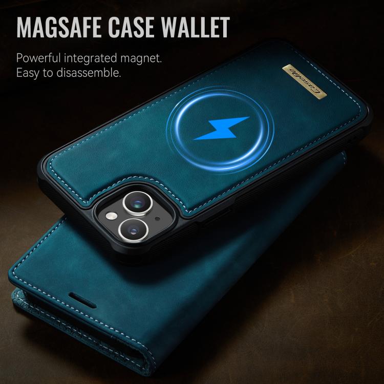 For iPhone 14 CaseMe C49 MagSafe RFID Blocking Detachable Wallet Leather Phone Case