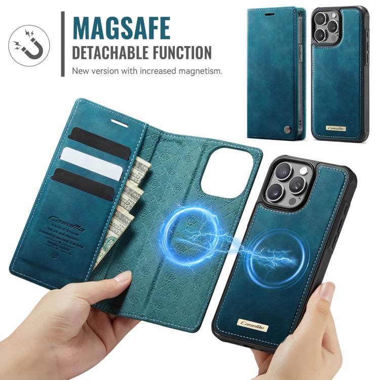 For iPhone 14 Pro CaseMe C49 MagSafe RFID Blocking Detachable Wallet Leather Phone Case