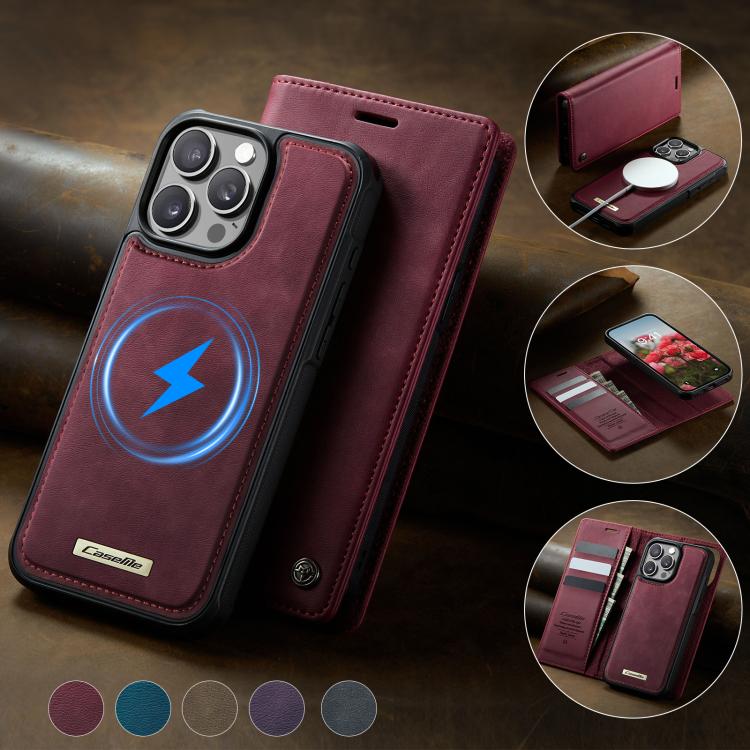 For iPhone 14 Pro Max CaseMe C49 MagSafe RFID Blocking Detachable Wallet Leather Phone Case