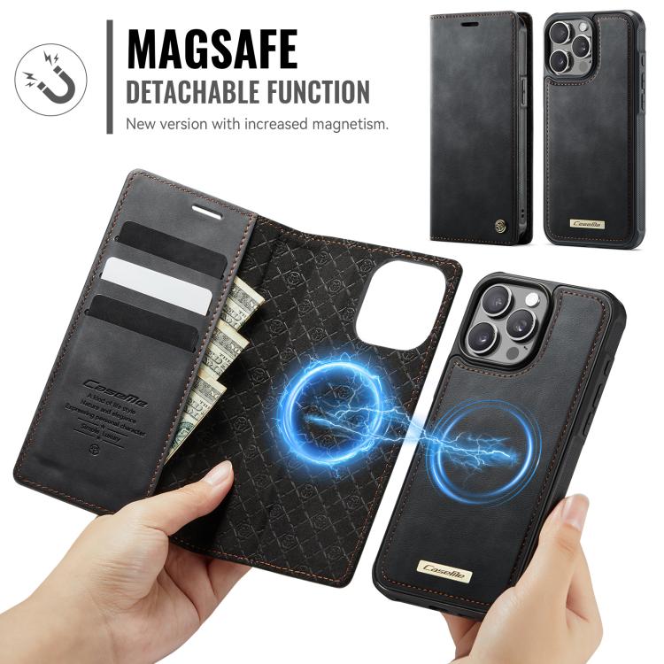 For iPhone 14 Pro Max CaseMe C49 MagSafe RFID Blocking Detachable Wallet Leather Phone Case