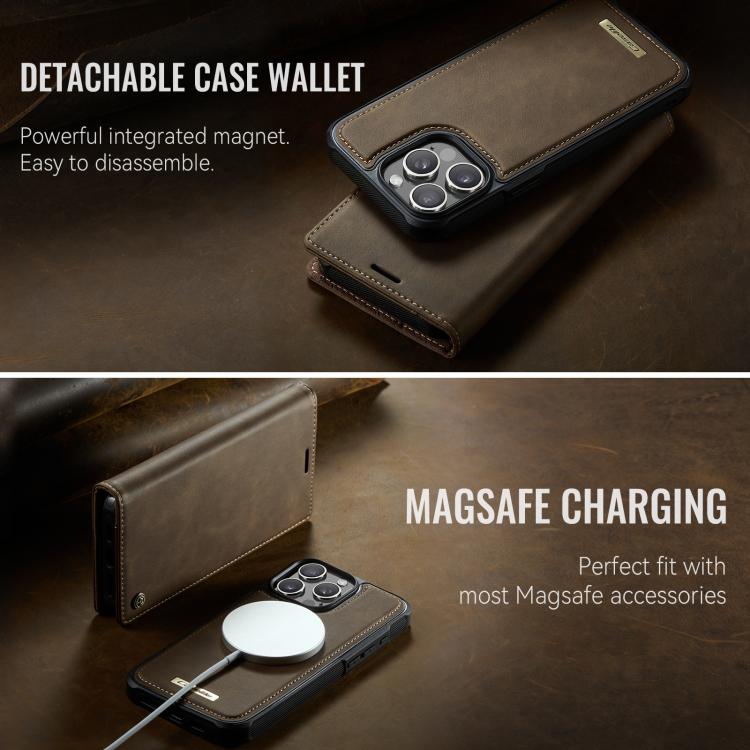 For iPhone 14 Pro Max CaseMe C49 MagSafe RFID Blocking Detachable Wallet Leather Phone Case