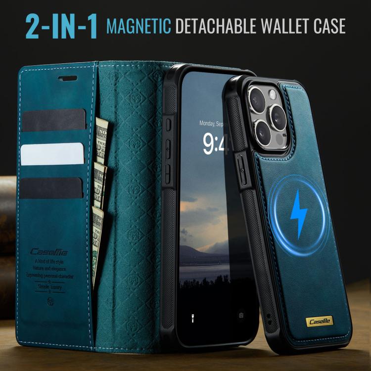 For iPhone 14 Pro Max CaseMe C49 MagSafe RFID Blocking Detachable Wallet Leather Phone Case