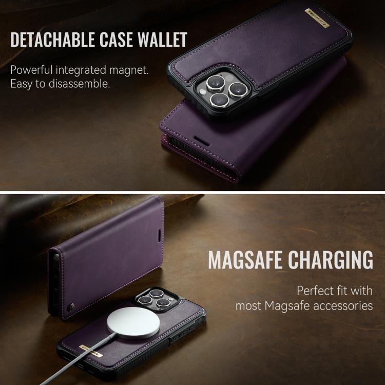 For iPhone 14 Pro Max CaseMe C49 MagSafe RFID Blocking Detachable Wallet Leather Phone Case