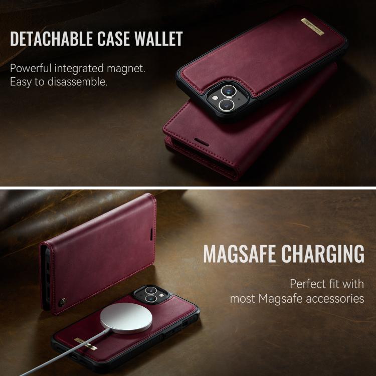 For iPhone 13 CaseMe C49 MagSafe RFID Blocking Detachable Wallet Leather Phone Case