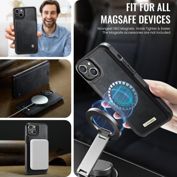 For iPhone 13 CaseMe C49 MagSafe RFID Blocking Detachable Wallet Leather Phone Case